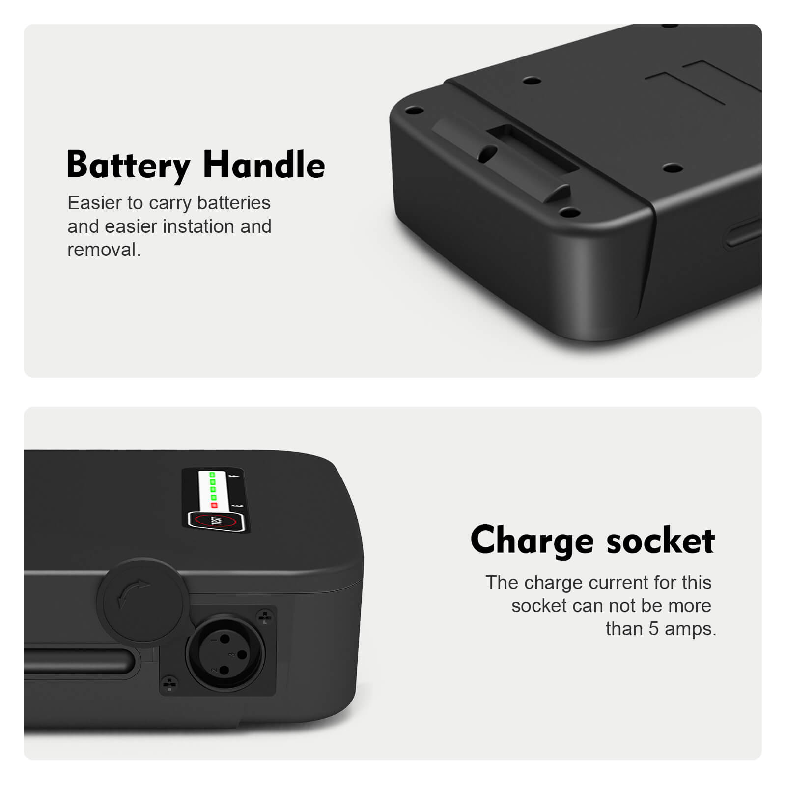 Batterie arrière de vélo électrique Li-ion 36V 10.4Ah(374Wh) pour Prophete Samsung SDI3610E et BLAUPUNKT sans chargeur