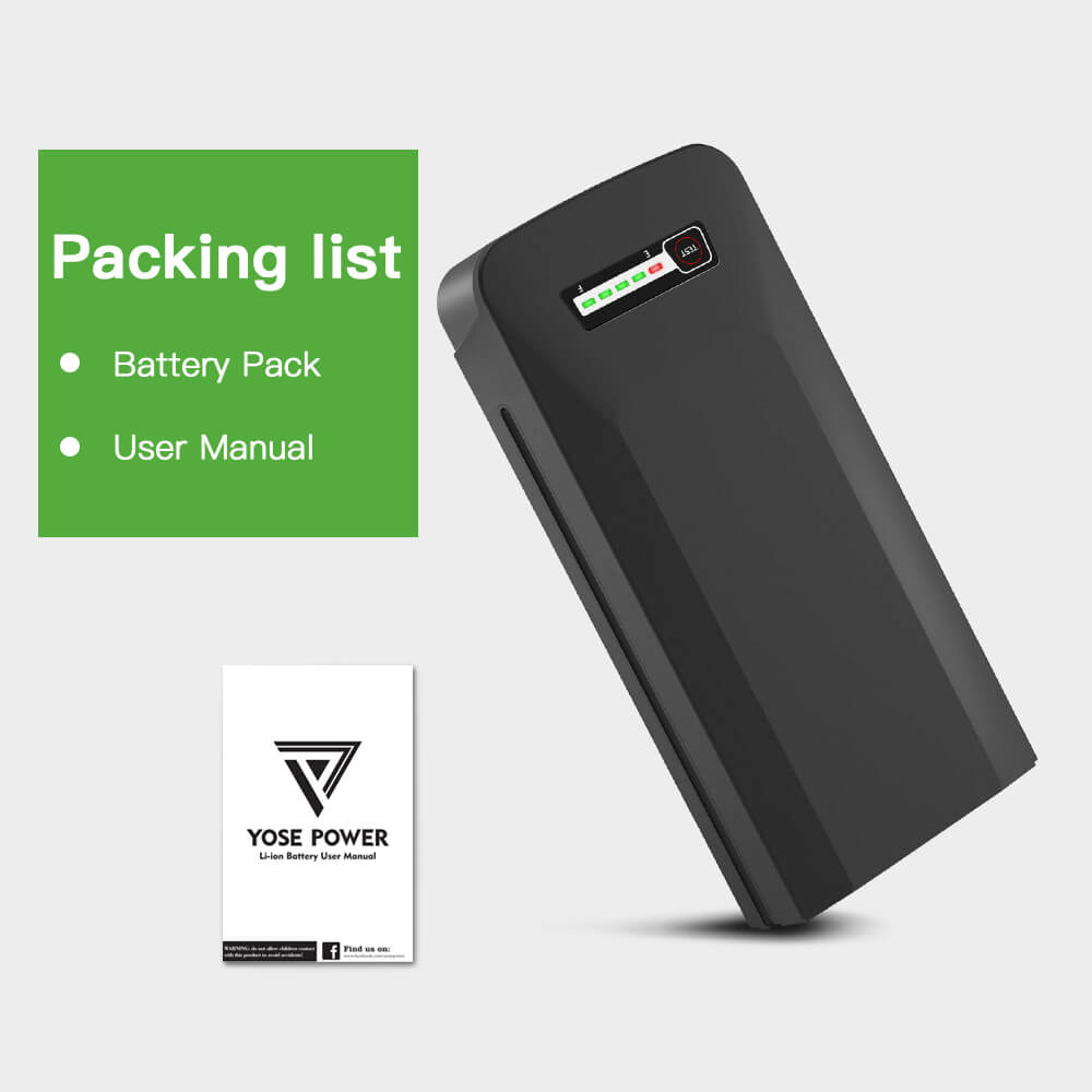 Batterie arrière de vélo électrique Li-ion 36V 10.4Ah(374Wh) pour Prophete Samsung SDI3610E et BLAUPUNKT sans chargeur