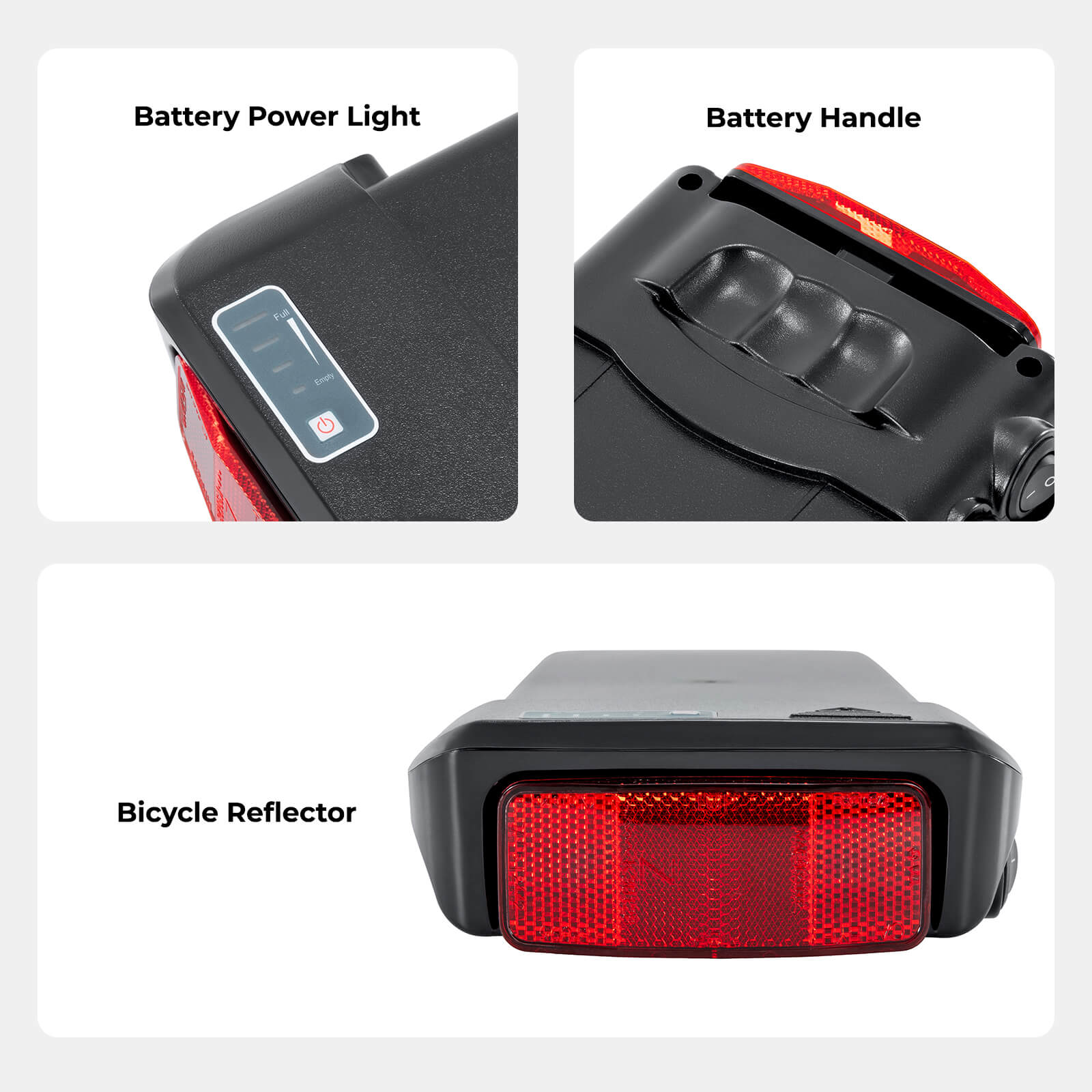 Batterie lithium-ion 36V 12,8Ah(473Wh) pour vélo électrique Remplacement pour porte-bagages arrière sans chargeur pour Pedelec Zündapp Fongers Telefunken Provelo