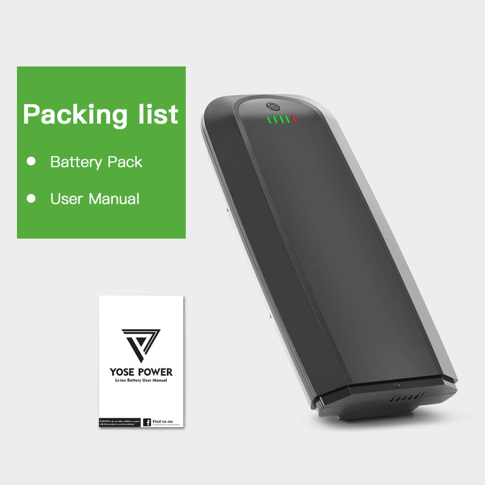 36V 12.8Ah(461Wh)/14Ah(504Wh) Li-ion E-Bike Battery YJ145 for E-Bikes of Telefunken, Zündapp, Chrisson etc. without Charger