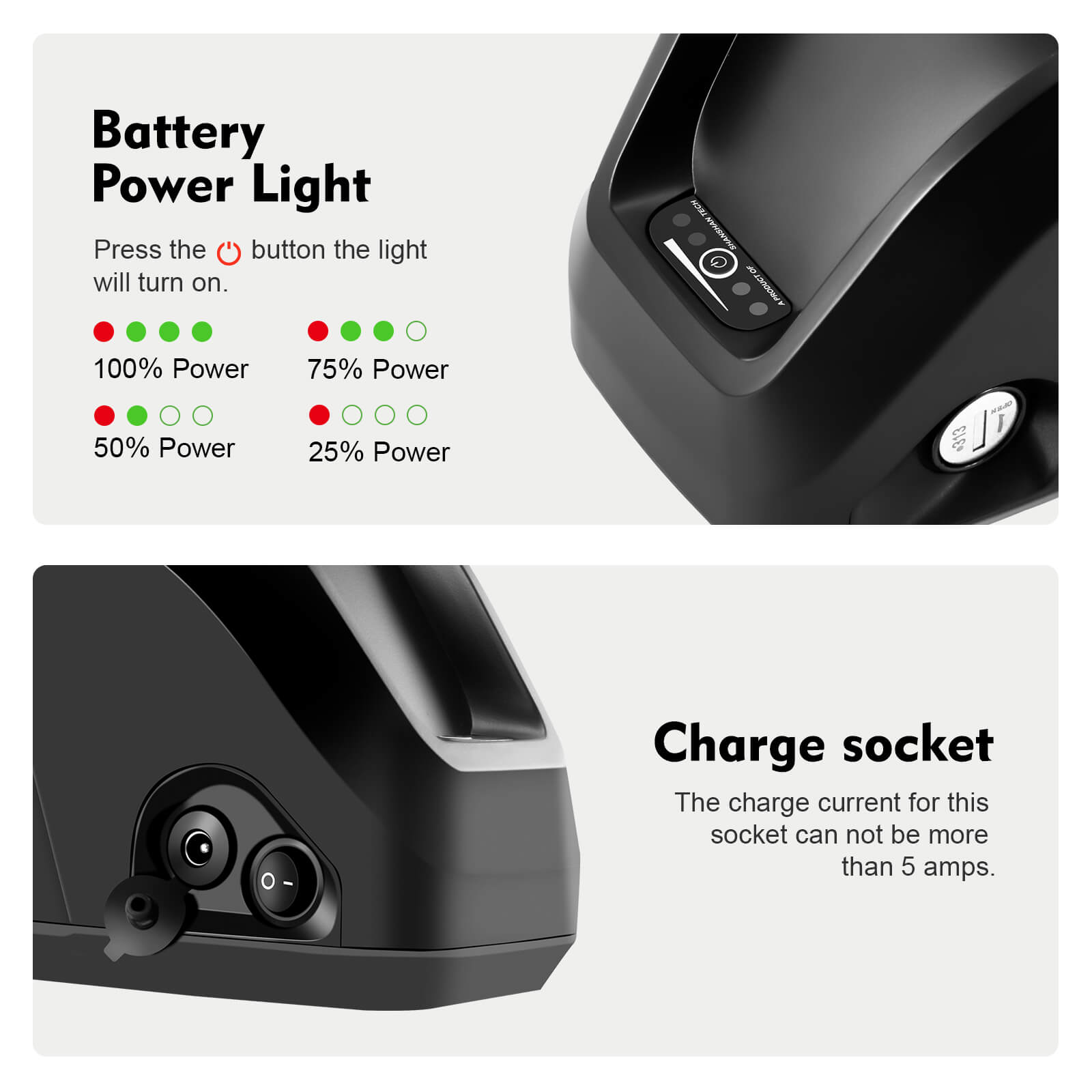 Batteria agli ioni di litio per bici elettrica 36V 18Ah(666Wh) Hailong-MIX con 5 spine rotonde placcate in oro sostitutive per batteria Hailong YOSE POWER 13Ah