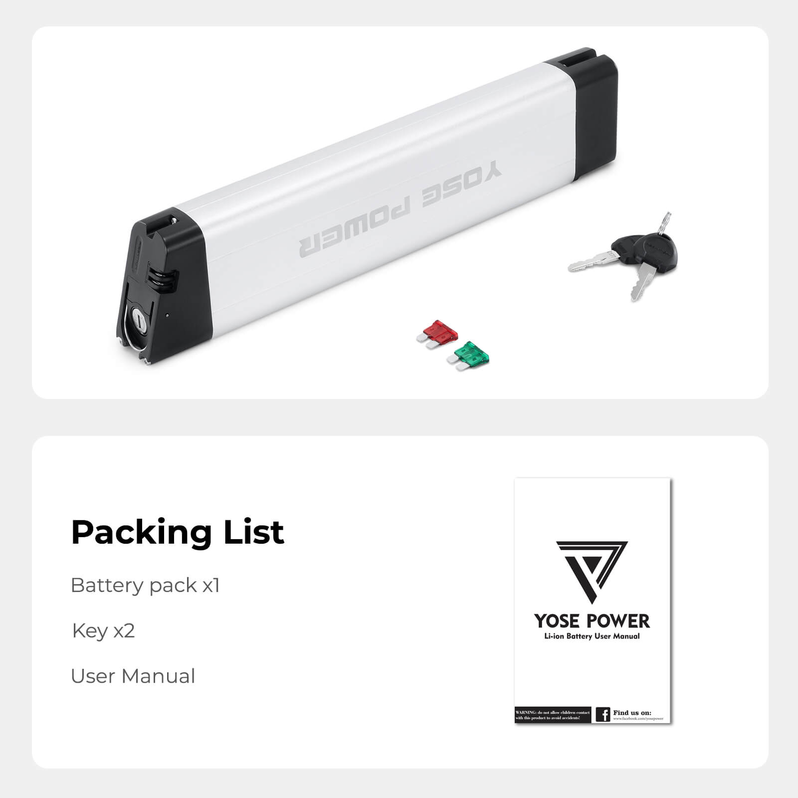Batteria agli ioni di litio per bici elettrica da 36V 9,6Ah(355Wh) con porta USB e caricabatteria per Zündapp Z101 e F.lli Schiano