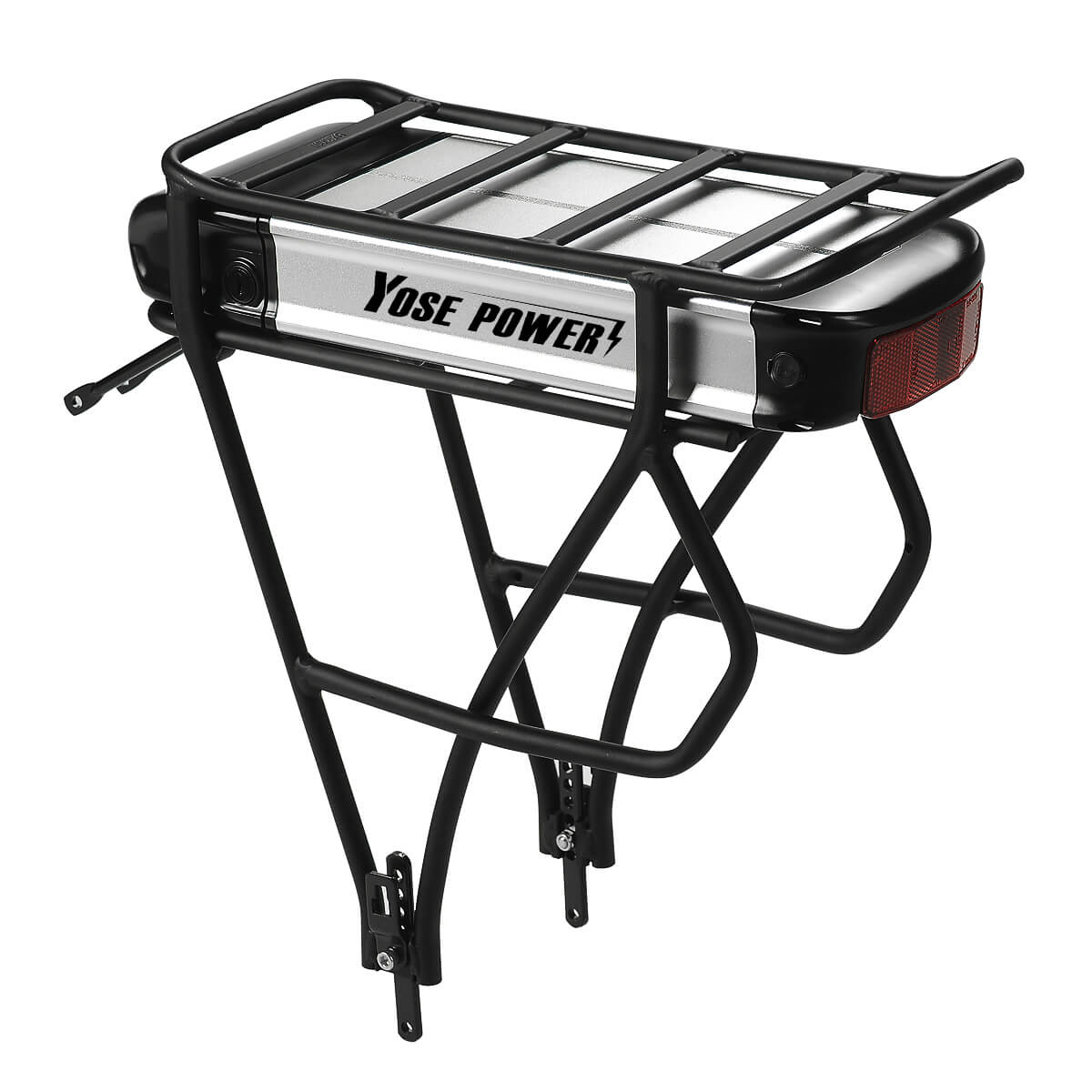 36V E-Bike Lithium-ion Battery with Black Rear Carrier Fit for 26