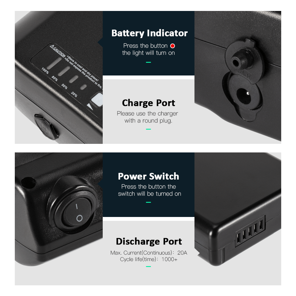 36V 10,4Ah(385Wh)/14Ah(518Wh) Elektrofahrrad Lithium Akku E-Bike Batterie in schwarz für MIFA, Rehberg, Zündapp, Victoria mit Ansmann System