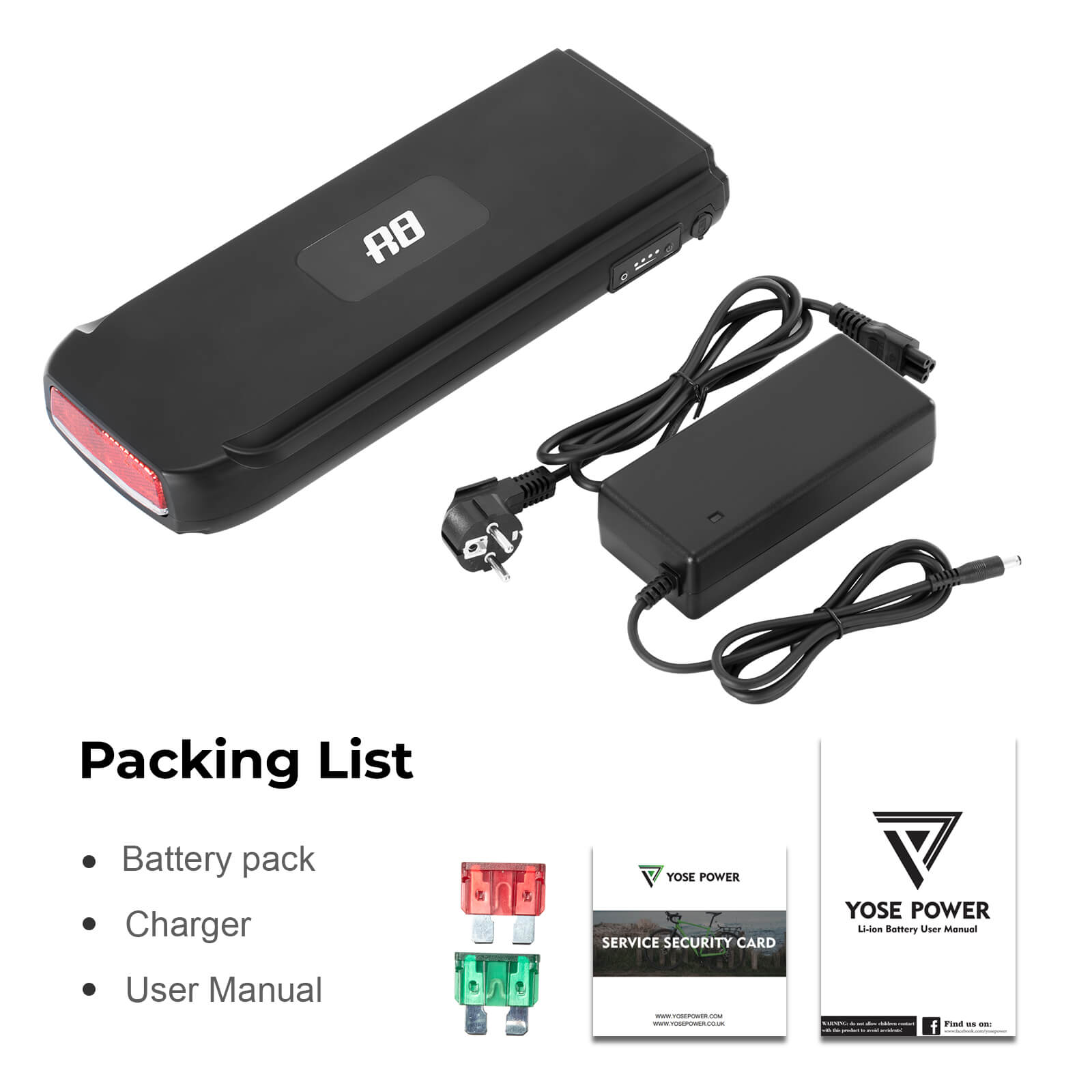 36V 10.4Ah(374Wh)/12.8Ah(473Wh) E-Bike Rear Battery for Phylion Joycube SF-03 JCEB360-11
