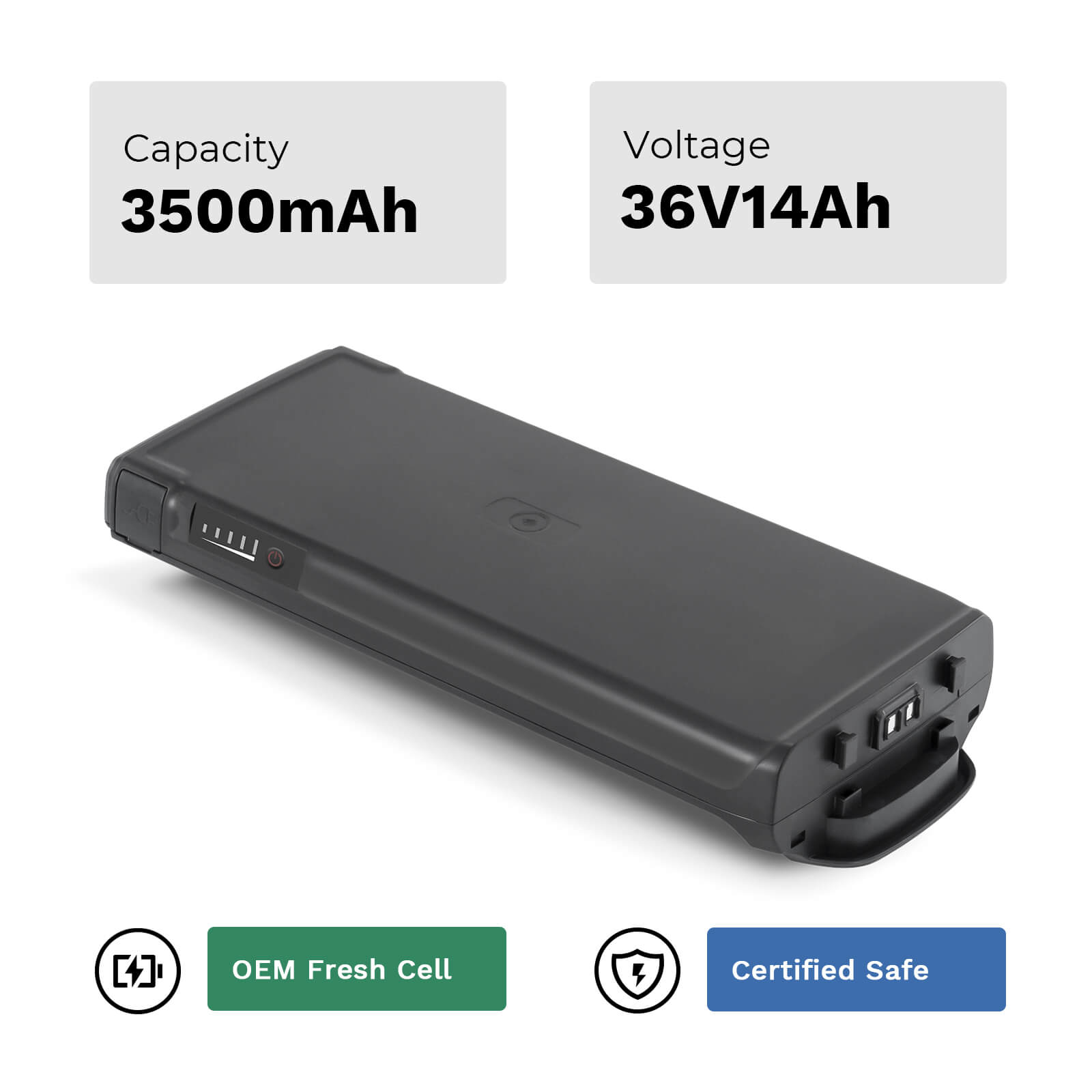 Batteria per portapacchi posteriore 36V 14Ah (504Wh) Sparta E-500 (SP-01) per E-Bike Sparta, Batavus senza caricabatteria