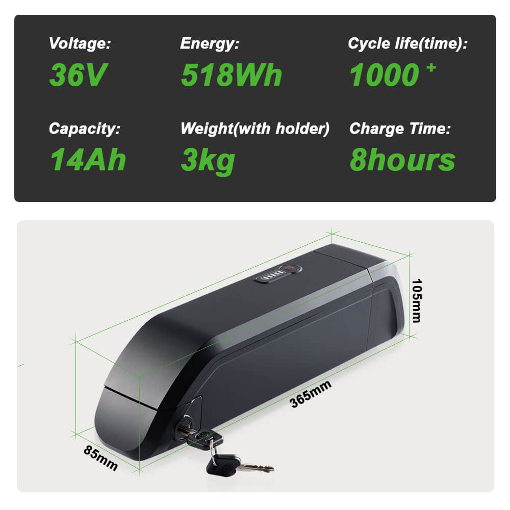 36V 11.6Ah(430Wh)/14Ah(518Wh) Batteria agli ioni di litio originale agli ioni di litio Bicicletta elettrica per Phylion SF-06L JOYCUBE / JCEB360-11.6