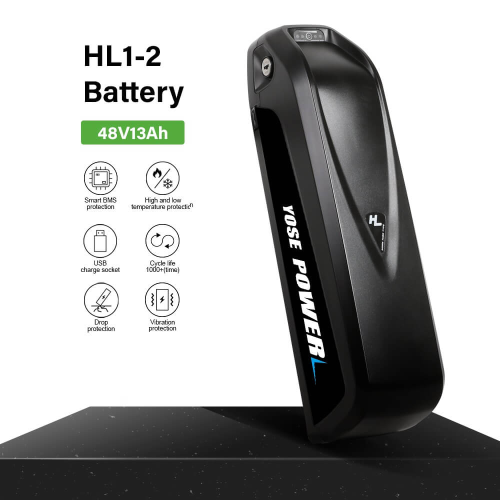 48V 13Ah Unterrohr Hailong1-2 Batterie Lithium Akku E-Bike Elektrofahrrad Flasche Neu Schwarz DIY