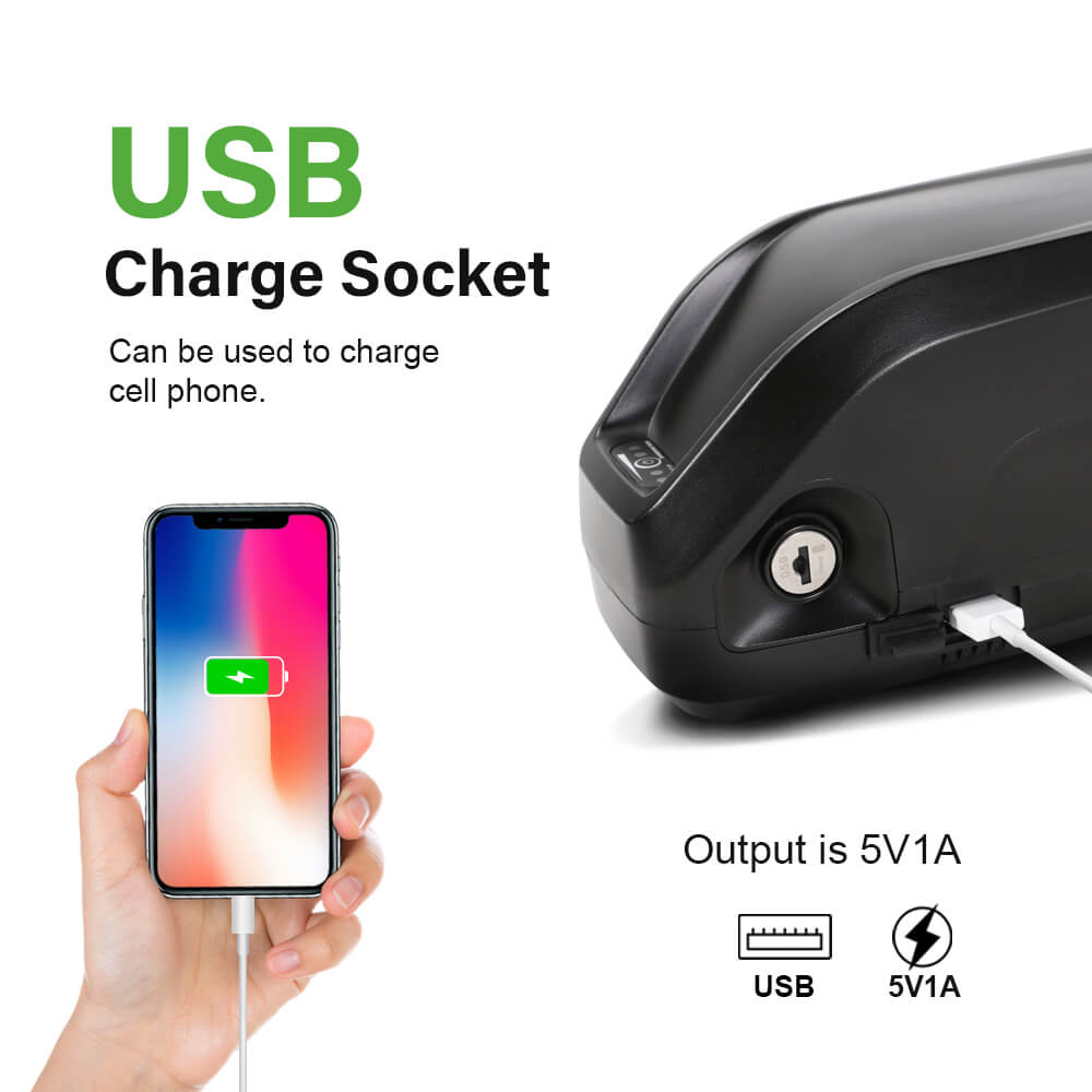 Batterie lithium-ion 48V 13Ah pour vélo électrique Hailong 1-2 pour tube diagonal noire à monter soi même