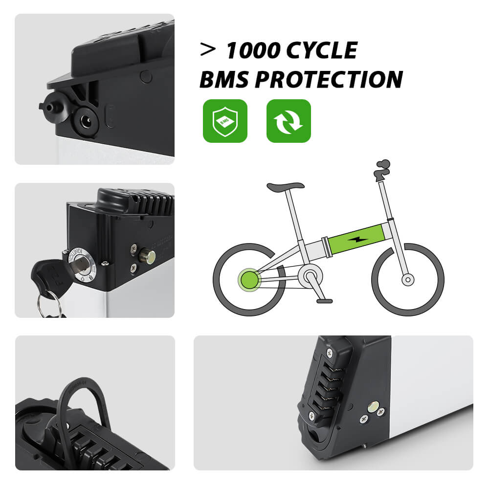 Batería de bicicleta eléctrica plegable InFrame Li-ion Accu DCH006 de 48V 11.6Ah(558Wh) sin cargador para FIIDO M1 Pro / BEZIOR XF200 / Samebike