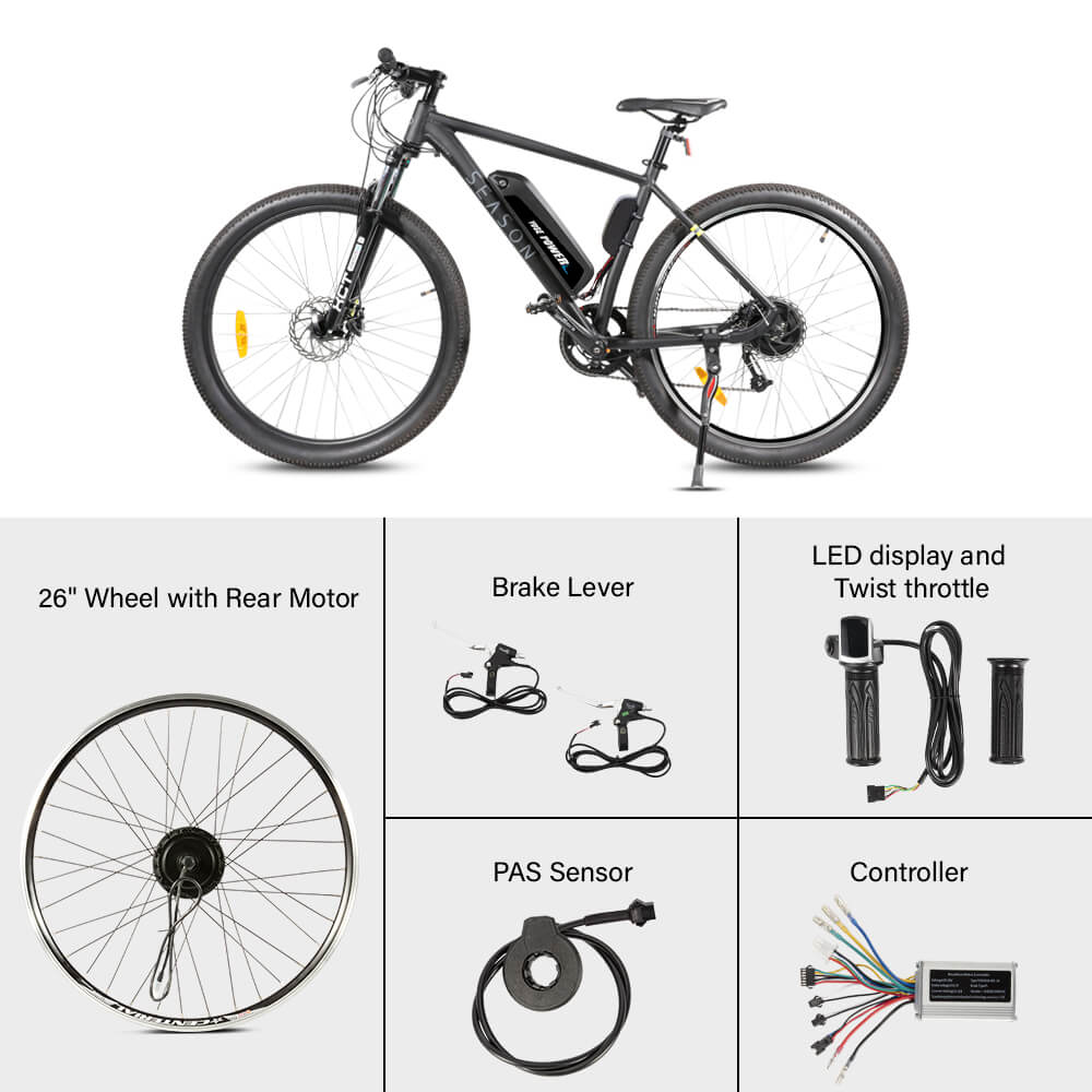 E-Bike Umbausatz 36V 250W 26" Hinterrad Schraubkranz Motor Kit Fahrrad Nabenmotor Elektrofahrrad Conversion Kit