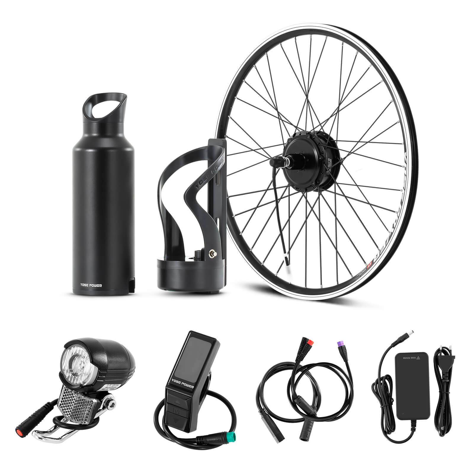 E-Bike Umbausatz 36V 250W 27,5" Hinterrad Kassettenmotor Kit mit 36V 7Ah Flaschenakku Samsung Zellen und integriertem Drehmoment PAS Sensor A3pro