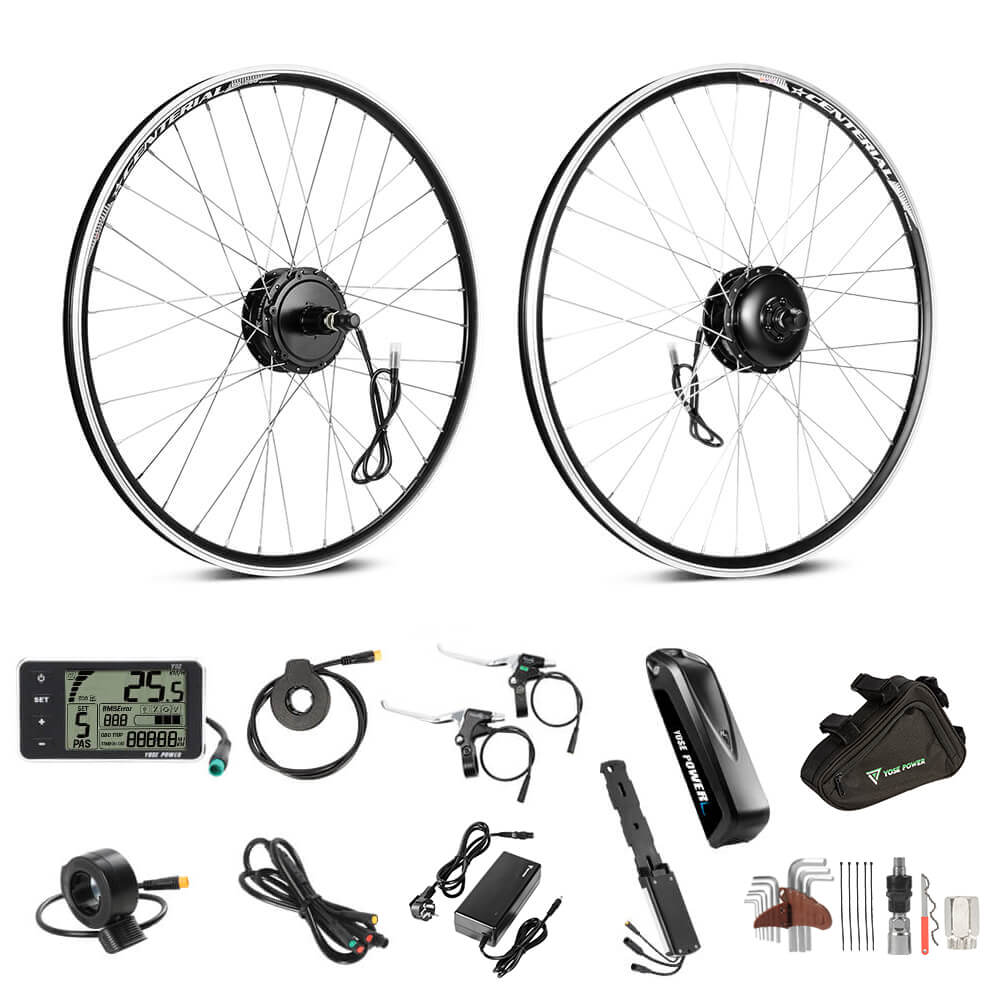 Kit de conversión de bicicleta eléctrica de 36V 250W 27,5" con motor trasero para cassette con batería de 36V 13Ah y cargador
