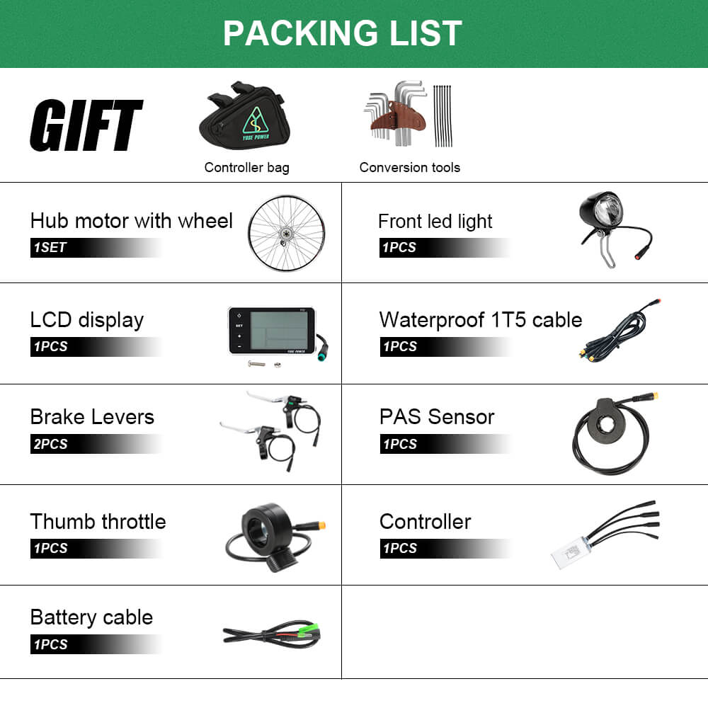 Kit di conversione E-Bike 36V 250W 28"/700C Kit motore anteriore per bicicletta E-Bike Hub Motor in argento senza batteria
