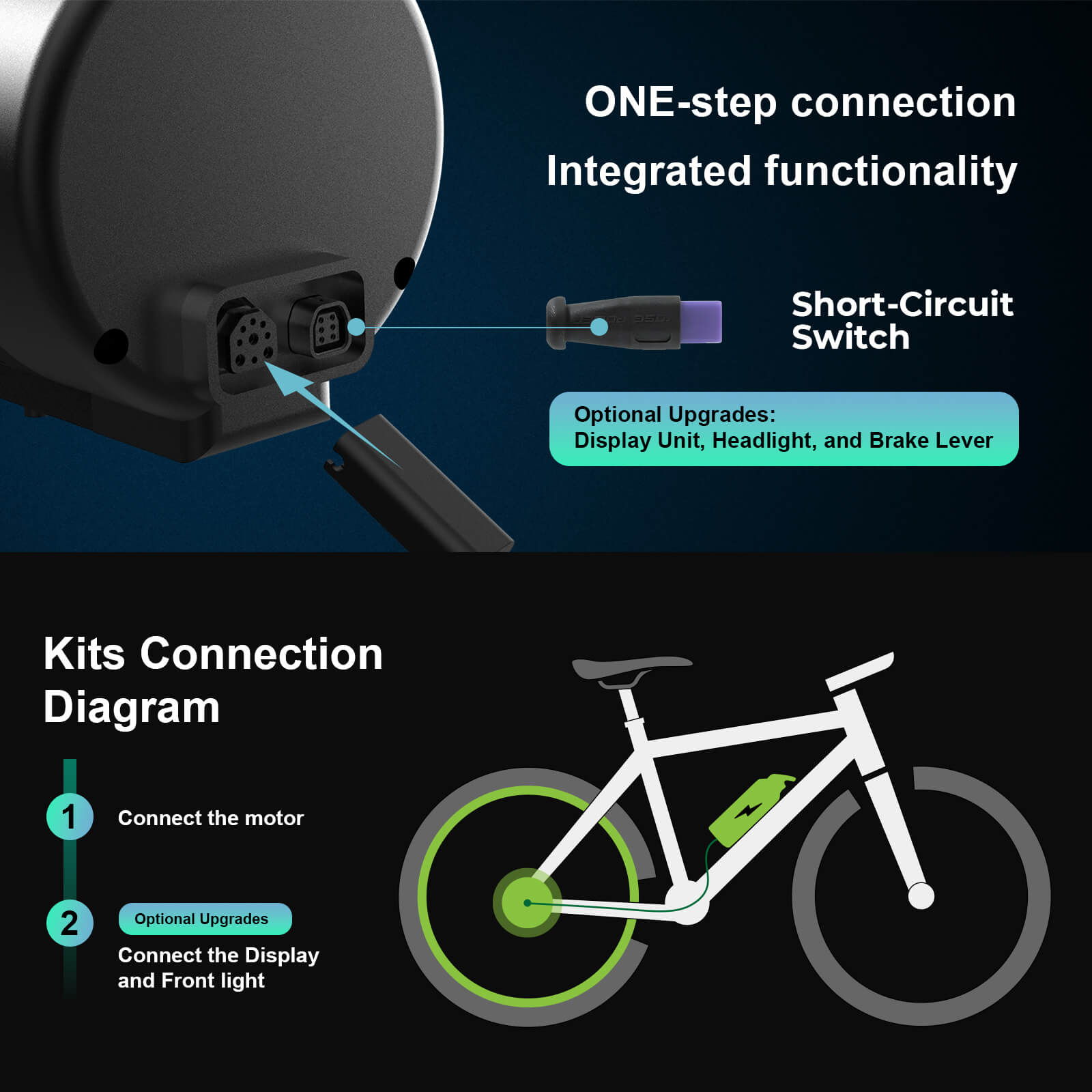 E-Bike Conversion Kit 36V 250W 28" Rear Cassette Motor Kit with 36V 7Ah Bottle Battery Samung Cell and Integrated Torque PAS Sensor Model A3
