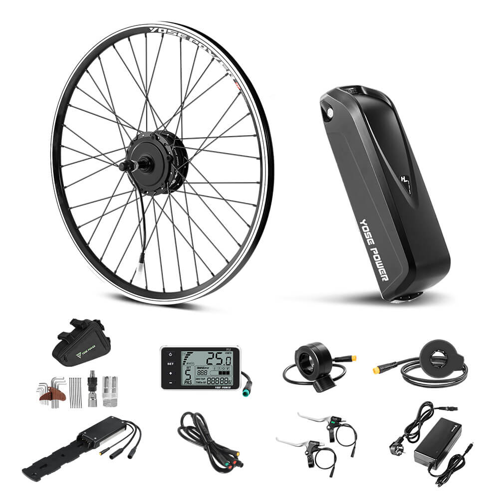 E-Bike Conversie Kit 36V 250W 28" Achter Motor Kit voor Vrijloop met 36V 18Ah Accu en Oplader