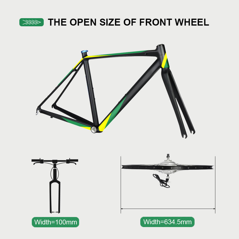 Kit de conversion pour vélo électrique 36V 250W 28"(700C) Kit moteur avant avec batterie HL1 36V 15,6Ah Moteur moyeu DIY