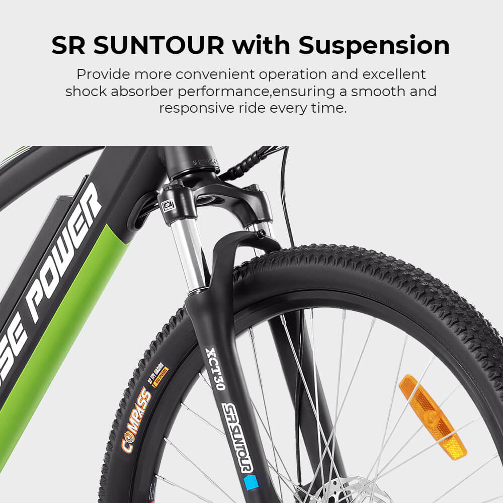 Yose Power Mountain E-Bike with Speed Pedal Sensor Summer B01 GRN