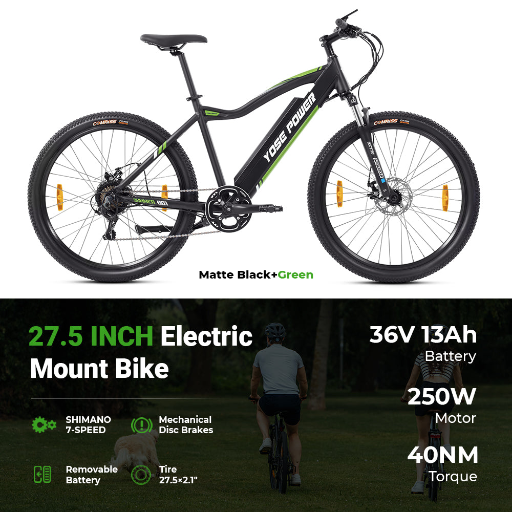 Yose Power Mountain E-Bike mit Drehmomentsensor Sommer B01-T GRN