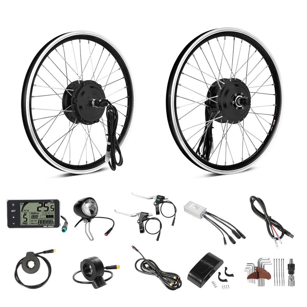 Kit de Conversion de vélo électrique 36V 250W 20 "Kit de moteur de moyeu de moteur avant bricolage écran LCD de vélo électrique