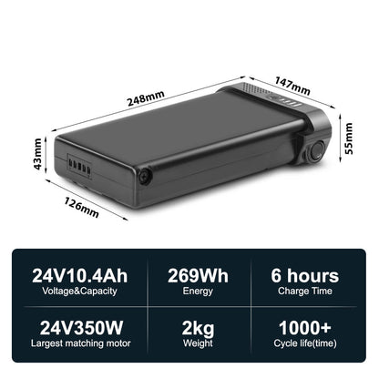Batterie pour vélo électrique 24V 10.4Ah(269Wh) adaptée pour Prophete, Kreidler, Zündapp