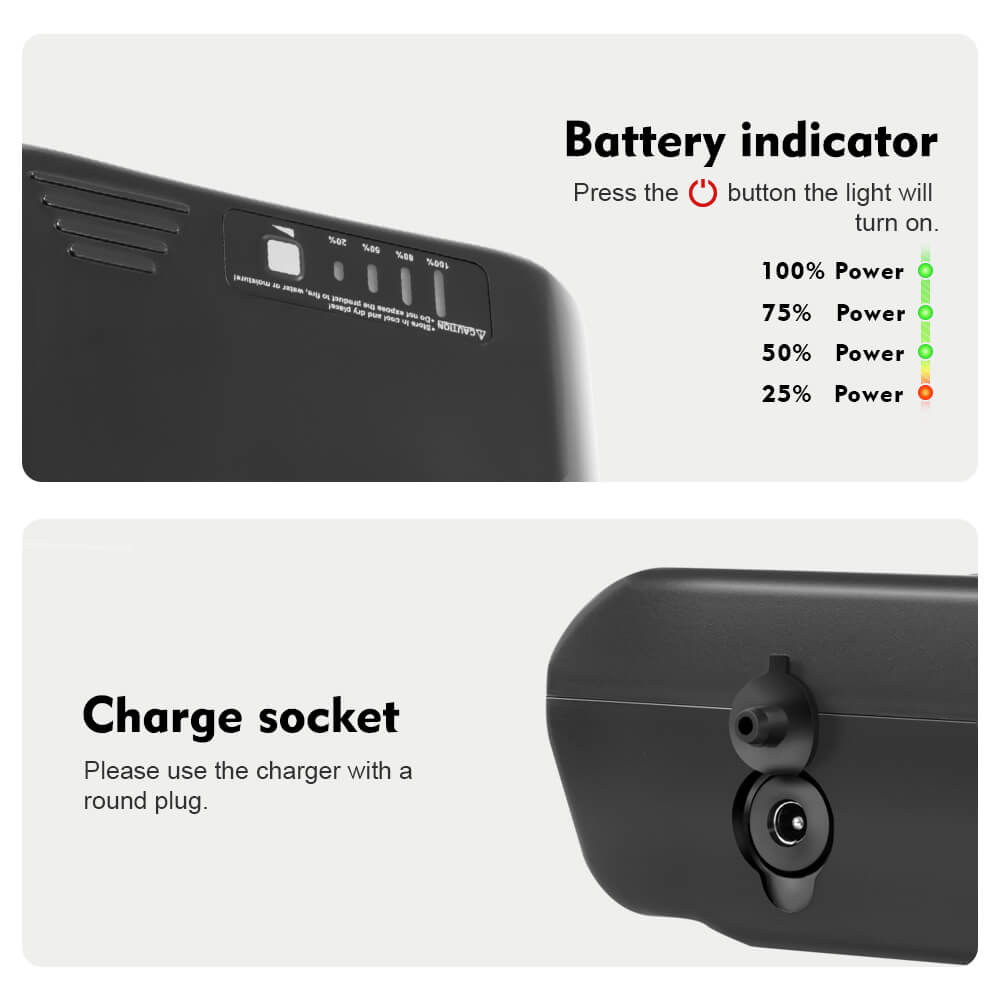 36V 10.4Ah(385Wh)/14Ah(518Wh) Electric Bicycle Lithium-ion Battery Black for MIFA, Rehberg, Zündapp, Victoria with Ansmann System