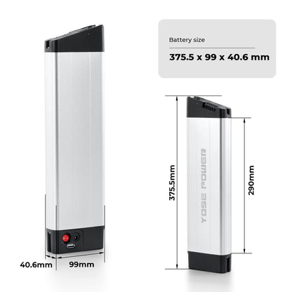 36V 11.6Ah(429Wh) E-Bike Li-ion Battery Inframe Accu without Charger for LLobe City 3, CitySport 2, FML 810 and FML 830