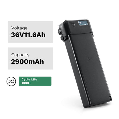 Second-Hand! 36V 11.6Ah(429Wh) E-Bike Li-ion Battery Rear Rack Accu without charger for  Zündapp Green 7.7 Z802