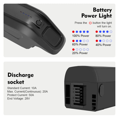 36V 12.8Ah Li-ion Akku Maratron replacement battery CAN-Bus for downtube Prophete e-Bikes ZZ131