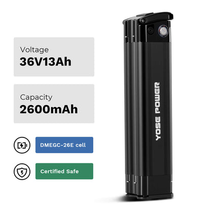 Batería de iones de litio Silverfish de 36V13Ah(468Wh) para TELEFUNKEN Multitalent, Zündapp Z510, Z517, Green 2.7, Green 3.7