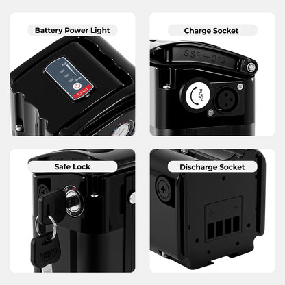 Batería de iones de litio Silverfish de 36V13Ah(468Wh) para TELEFUNKEN Multitalent, Zündapp Z510, Z517, Green 2.7, Green 3.7