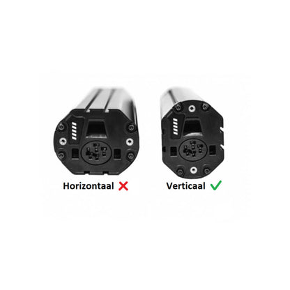 Comparison chart of horizontally and vertically placed battery discharge ports