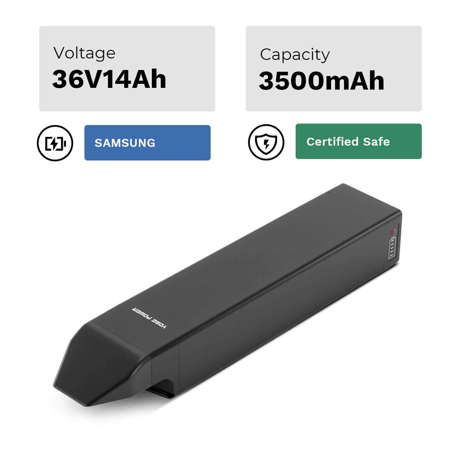 36V 14Ah Phylion Li-ion Battery Joycube DT-12 Accu for TELEFUNKEN Aufsteiger M930, Prophete Graveler 22.ESM.10, Prophete Entdecker 22.EST.05, and E-Bikes Pedelecs of TOTEM, Tretwerk, Adore