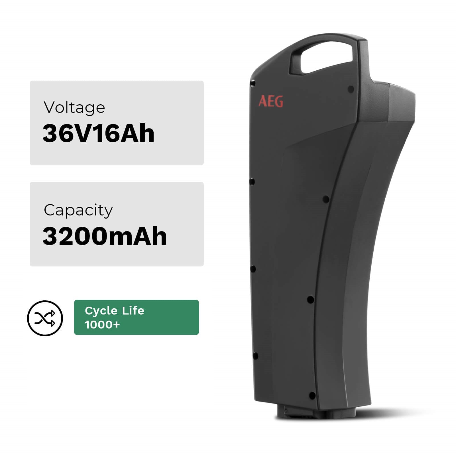 36V 16Ah(576Wh) E-Bike Li-ion Akku Ersatzakku AEG Sideclick ZZ234 CAN-Bus ohne Ladegerät für Prophete E-Bikes