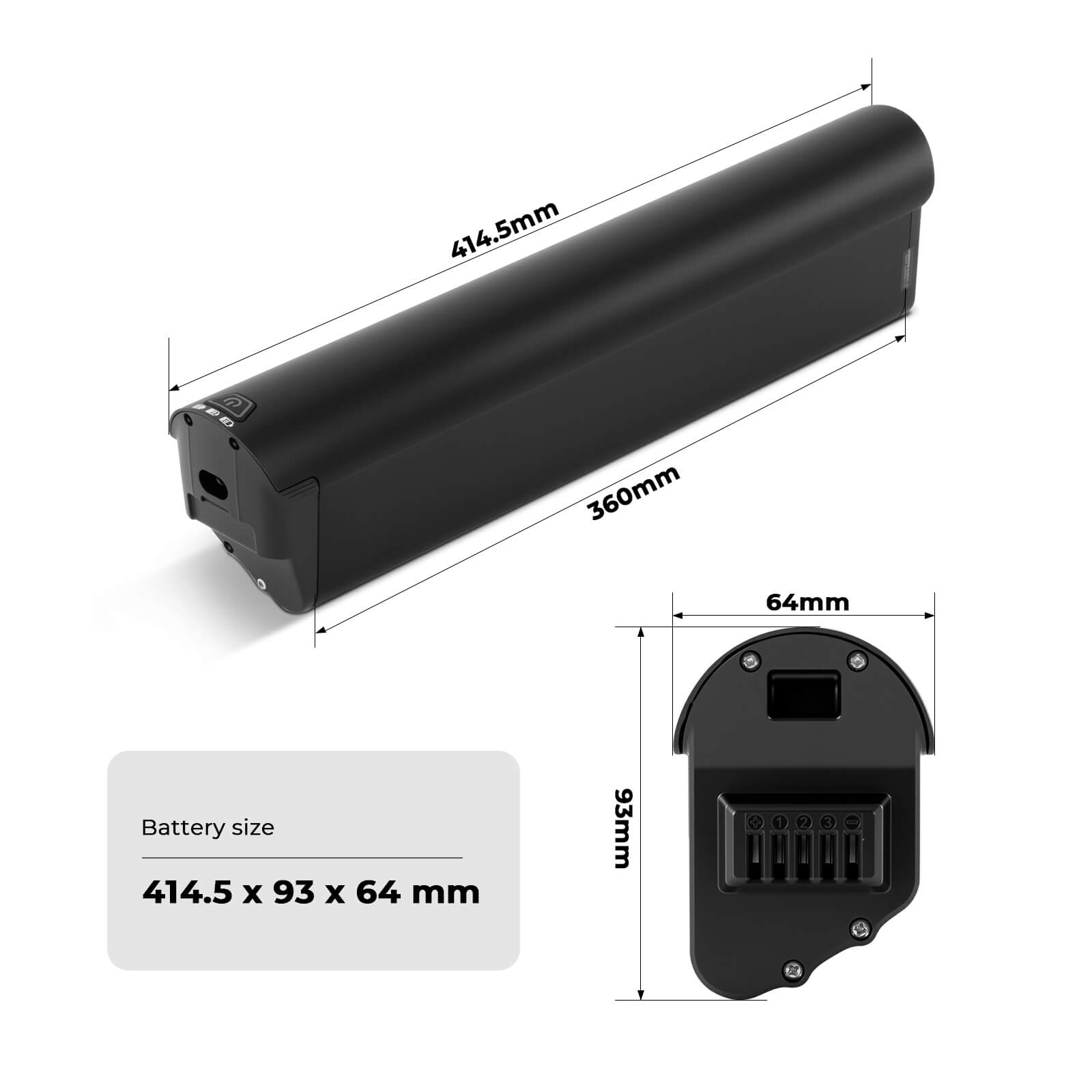 36V 16Ah(576Wh) Li-ion E-Bike Accu Intube Battery for HillMiles Bike Battery, Jasion EB5 Roamer/Touroll J1 ST Trekk/Samebike RS-A01 Pro-T Urban