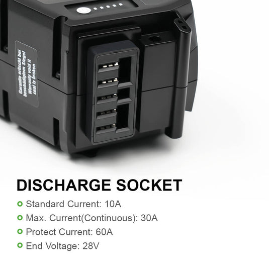 Battery discharge port parameters