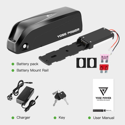 Hailong-MIX batterie Li-ion pour vélo électrique 36V, 18ah, avec 5 prises rondes plaquées or, remplacement pour batterie YOSE POWER 13ah Hailong