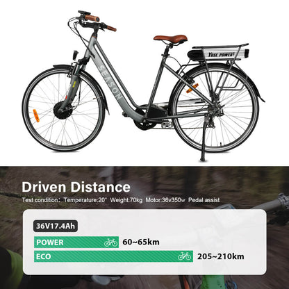 36V 13Ah/14.5Ah/15.6Ah/16Ah/17.4Ah E-Bike Lithium-ion Battery with/without Black Rear Carrier Fit for 26"-28" Bike with V-Brake and Disc Brake for Prophete, Aldi, Alurex, ElFei