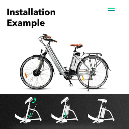 Second-Hand! 36V 10.4Ah E-Bike Seat Tube Battery without Charger SilverFish for MiFa, Rex, Prophete, Aldi, Avocet, Viking, Byocycles, Phylion/XH370-10J, Zhenlong/ZL1010-F