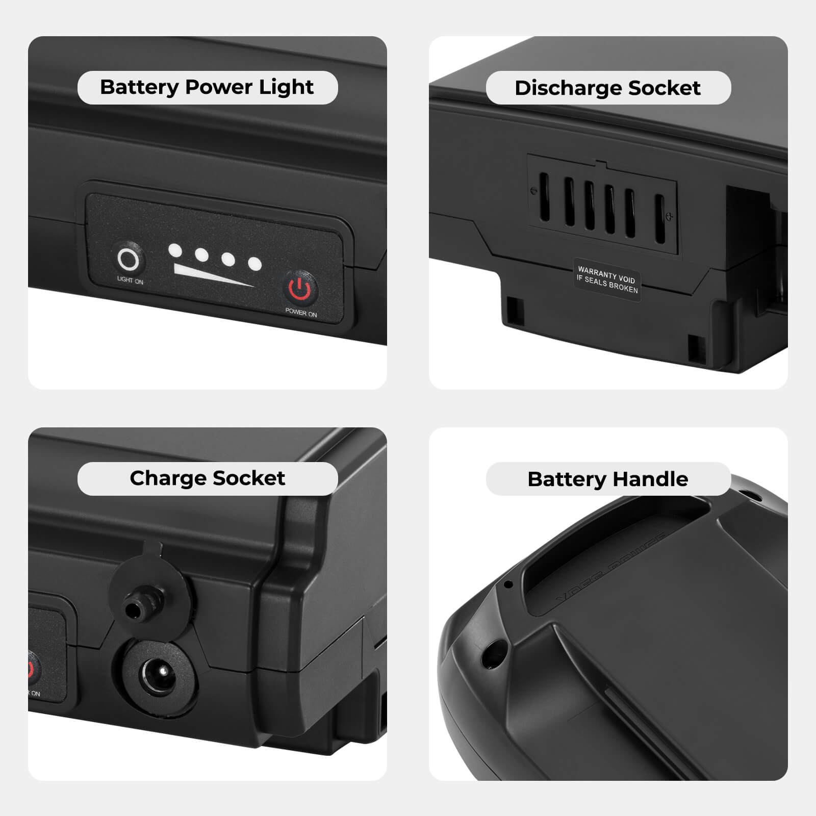 36V 10.4Ah(374Wh)/12.8Ah(473Wh) E-Bike Akku mit Ladegerät für Phylion Joycube SF-03 JCEB360-11