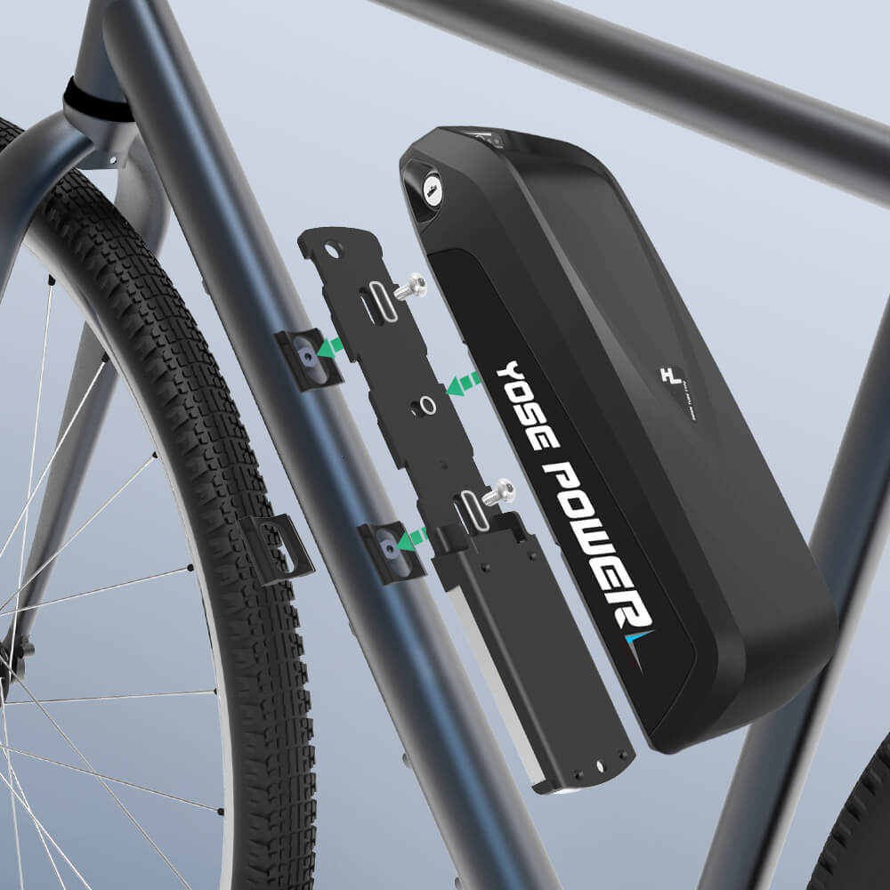 36V 13Ah(481Wh)/14.5Ah(536.5Wh) Hailong Batteria agli ioni di litio E-Bike con 5 bottiglie per bicicletta elettriche con spina rotonda placcate in oro New Black DIY per Mifa, Vaun, Prophete, Avocet, Viking, Lectro, Byocycles, Tianneng