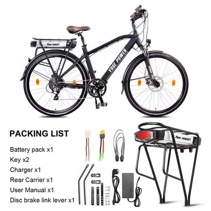 ULTIMA SCORTA! Fanale posteriore per batteria agli ioni di litio per bici elettrica da 48V 10,4Ah(500Wh) con portapacchi posteriore per bici da 26"-28" con freno a V e freno a disco