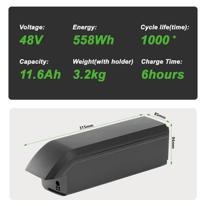 Second-Hand! 48V 11.6Ah(558Wh) Phylion Accu SF-06S Joycube Battery JCEB480-11.6 for E-Bikes Pedelecs Fischer