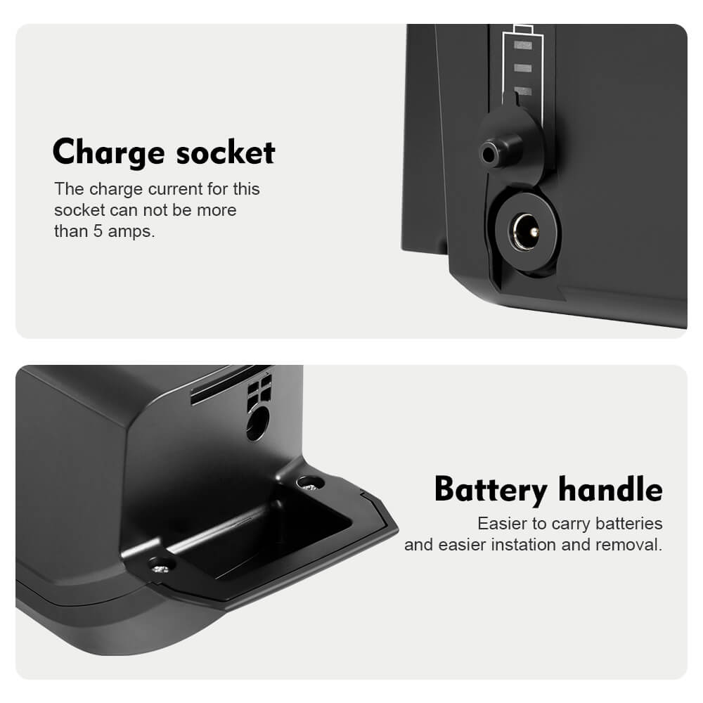 Battery charge port and battery handle