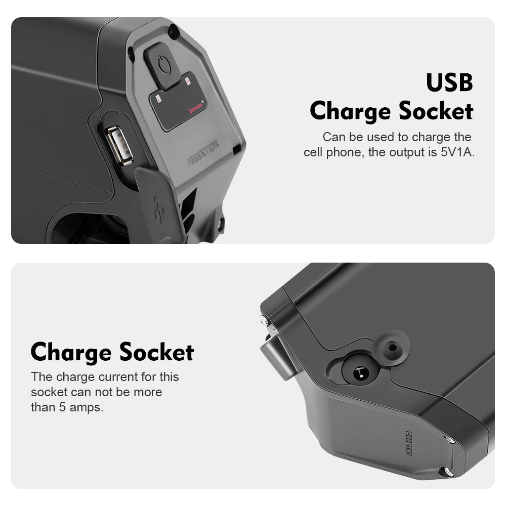 Battery USB charge port and charge port