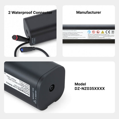 48V 7Ah(331Wh) Elektrofahrrad Litihiun Akku NZ035 (Intube-Akku) mit Panasonic Zellen und CAN-Bus ohne Ladegerät passend für Ampler