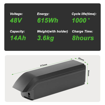 Batterie Phylion Accu SF-06S Joycube 48V 11,6Ah/14Ah JCEB480-11.6 pour vélos électriques Pedelecs Fischer