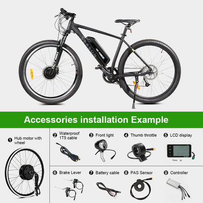 E-Bike Conversion Kit  36V 250W 20" Front Motor Hub Motor Kit DIY E-Bike LCD Display