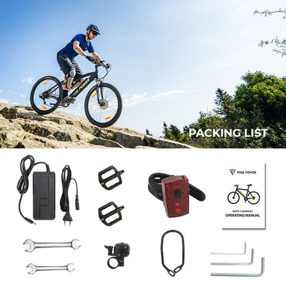 Yose Power Mountain E-Bike mit Drehmomentsensor Summer B01-T BLK