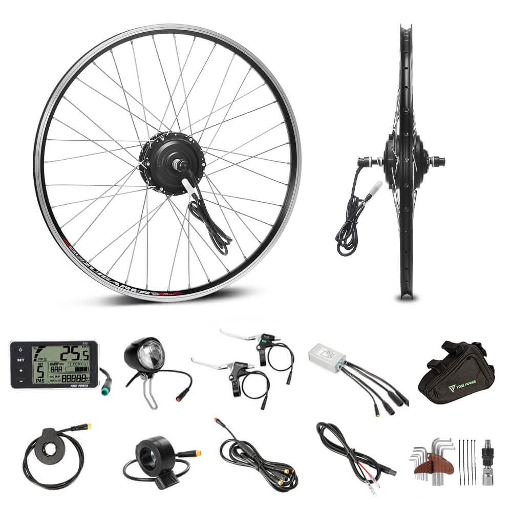 E-Bike Conversion Kit 36V 250W 26" Front Motor Kit Bicycle E-Bike Hub Motor in Black